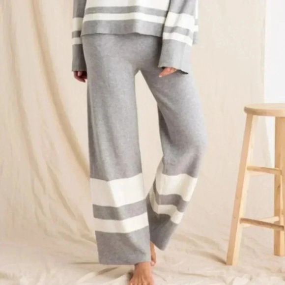 CASUAL COMFY KNIT WIDE LEGGED PANTS - Picture 1 of 5